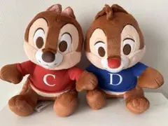 チップ＆デール Lぬいぐるみ Fluffy Cuties 2種セット