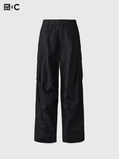 UNIQLO C ワイドフィットカーゴパンツ 黒 Sのサムネイル