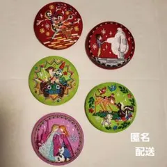 【匿名配送】ディズニー 刺繍 缶バッジ 第2弾 5個セット