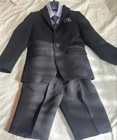 入学式 キッズ フォーマル スーツ 5点セット ブラック 120