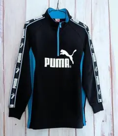 PUMA 160サイズ ジップアップ 長袖トレーナー 黒/青