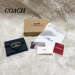 【極美品】COACH CF473 スモールモーガンウォレット　ブルーグリーン