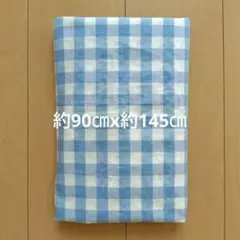 ooo112様専用 水色と白チェック布 1.45ｍ コットン生地 カントリー