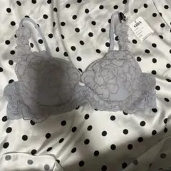 ピーチジョンブラ単品花柄刺繍グレーブルー水色のサムネイル