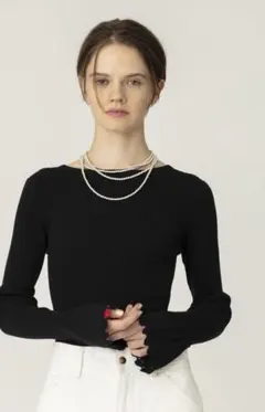 ロンハーマンブラック フレアスリーブ ニットトップス