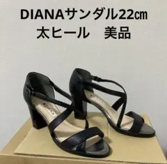 DIANA 黒ストラップサンダル 22cmのサムネイル