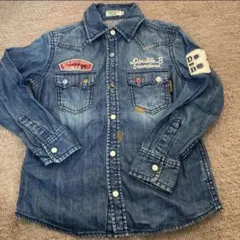 120 ミキハウス ダブルビー デニムシャツ