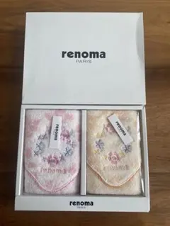 renoma 花柄刺繍 ハンカチ 2枚セット