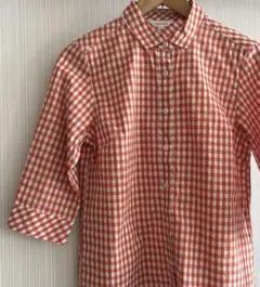 未使用◆SIMPLE LIFE シンプルライフ●綿 7分袖シャツ チェック◆９R