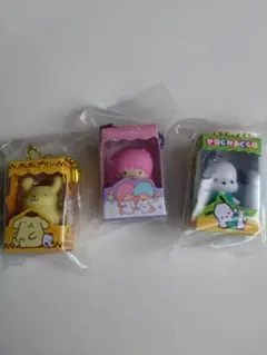 ポムポムプリン・リトルツインスターズポチャッコ ストラップ 3個セット