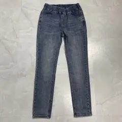 極美品 ビアズリー デニムパギンス ストレッチ ウエストゴム ブルー 1