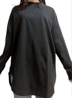 ブラック 長袖 ハイネック Tシャツ Fサイズ