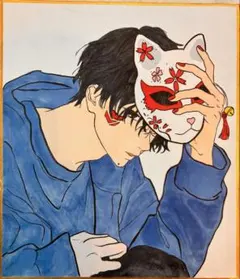 イラスト　原画　絵　手描き　アナログ　オリジナル　創作　色紙　コピック