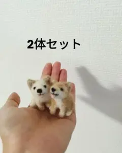 週末限定価格 羊毛フェルト 柴犬 2体セット