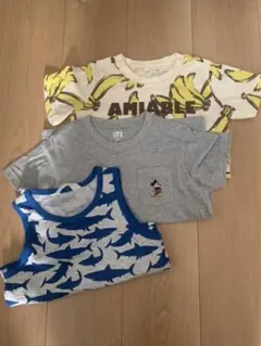 夏柄Tシャツ　ノースリーブ　3枚セット　120  H&M  ユニクロ