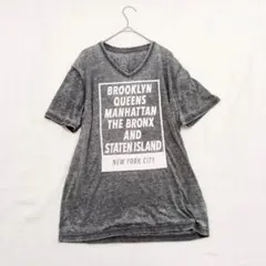 【ナノユニバース】VネックTシャツ（M）カットソー 英字ロゴ カジュアル 綿混のサムネイル