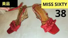 美品Miss Sixtyフリルレースウェッジソール サンダル蝶々柄イタリア製38のサムネイル