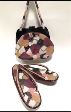 ビーズ刺繍 和装用バッグと草履セット 和装用ビーズ刺繍バッグと草履セット - メルカリ