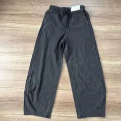 新品ジーユーデニムスウェットバレルレッグパンツMダークグレー