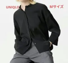 UNIQLO ユニクロ ドレープブラウス/7分袖　ブラック　M