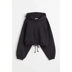 h&m セットアップ ブラック パーカー ショートパンツ