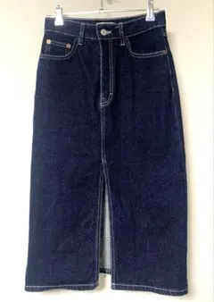 【送料無料】ZARA ミディ丈 タイトデニムスカート インディゴブルー XS
