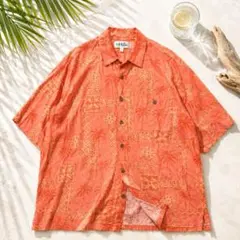 ゆるだぼ　レーヨン100　総柄　リゾート　アロハシャツ　XL　ヴィンテージのサムネイル