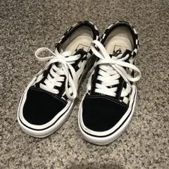 【VANS】チェック柄スニーカーライト 黒/白