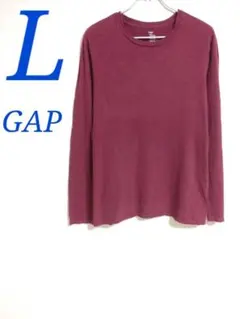 GAP ギャップ 長袖カットソー ワインレッド L シンプルコーデ メンズ