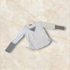 イーストボーイ　長袖カットソー　ボーダー　Mサイズ　伸縮性　グレー