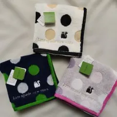 ３枚 新品 Kate spade ♠️ 猫 ハンドタオル
