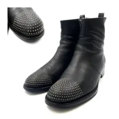 《超美品》GUCCI グッチ サイドジップ ショートブーツ スタッズ 本革 黒系