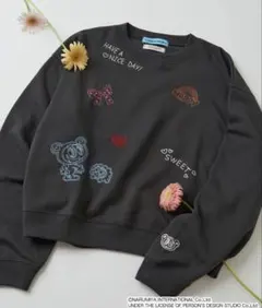 【新品未使用】ANGEL BLUE 別注 散らばし 刺繍 デザイン スウェット