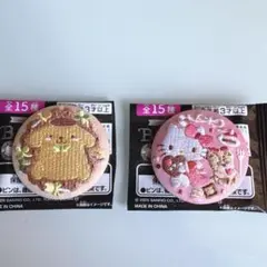サンリオ　刺繍缶バッジ　ハローキティ　ポムポムプリン