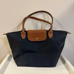 ロンシャン ル プリアージュ バッグ Mサイズ　ネイビー
