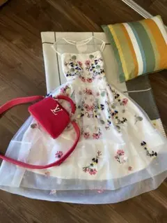 Chesty エンブロイダリー オーガンジー フラワー ノースリーブワンピース