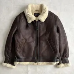 美品✨ type B-3 羊革　本革　ムートンフライトジャケットM ブラウン