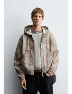 ZARA (ザラ)　ウォッシュド フード付きジャケット　XL