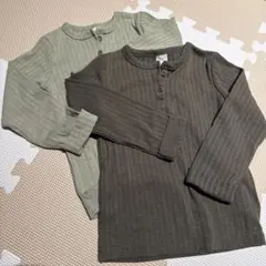 H&M リブ編み 長袖Tシャツ 92サイズ 2色セット