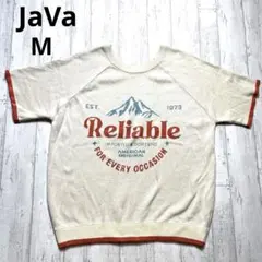 JaVa Reliable ラグランスリーブ トレーナー M アイボリー 秋冬