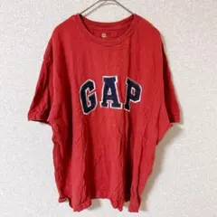 ギャップ GAPロゴ Ｔシャツ クルーネック 半袖 ビッグ ＸＬ 赤紺白 綿