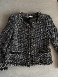DISKO ツイードフリンジジャケット ブラック