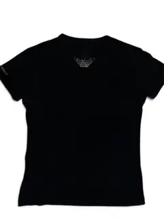 EMPORIOARMANI エンポリオアルマーニ ロゴ Vネック Tシャツ 黒
