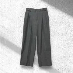 ユニクロ　UNIQLO タックワイドパンツ　グレー　Lサイズ