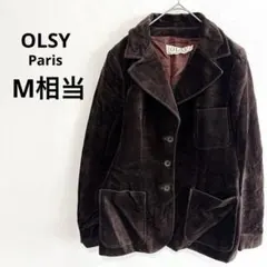 OLSY Paris【M相当】ヴィンテージ ベルベットジャケット 濃茶