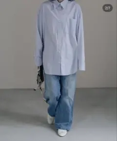 【digne】over shirt ピュアブルー　新品　タグ付きのサムネイル