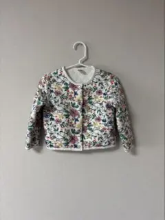 【美品】プチバトー キルトカーディガン 花柄 キッズ