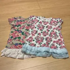 140 フェリシモ　花柄トップス　２枚セット