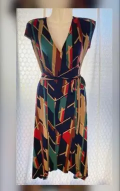 ラップワンピース　グランジ　レトロ柄　海外サイズ　y2k ドレス