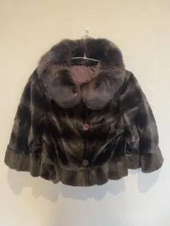 定価30万　リアルファー　ブラウン フリル付きファーコート